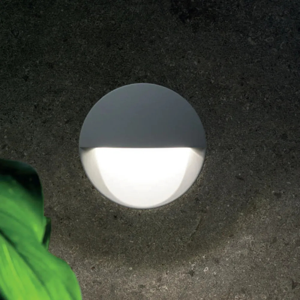 Segnapasso Led-Selezionato da Mazzolaluce Segnapasso rotondo per esterno led 8w 4000k da incasso a parete grafite
