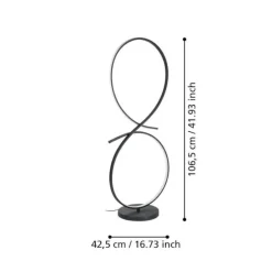Lampade Da Terra-Eglo Serpins piantana lampada da terra moderna design led 20w 3000k