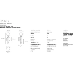 Applique Da Parete-Vivida International Seventy vivida applique da parete marrone 6w 3000k
