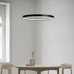 Lampadari Moderni-Sforzin Illuminazione Sforzin anello lampadario moderno nero per soggiorno