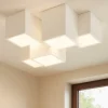 Plafoniere Moderne-Sforzin Illuminazione Sforzin herea plafoniera 5 faretti led moderna cubi di gesso bianco pitturabile