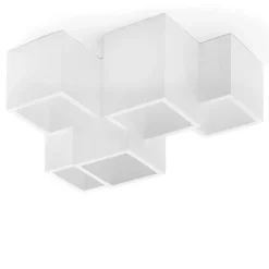 Plafoniere Moderne-Sforzin Illuminazione Sforzin herea plafoniera 5 faretti led moderna cubi di gesso bianco pitturabile