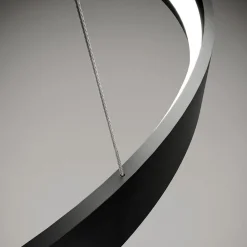Lampadari Moderni-Sforzin Illuminazione Sforzin lampadario tondo moderno led 70w 3000k cerchio nero