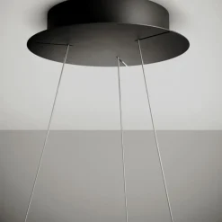 Lampadari Moderni-Sforzin Illuminazione Sforzin lampadario tondo moderno led 70w 3000k cerchio nero