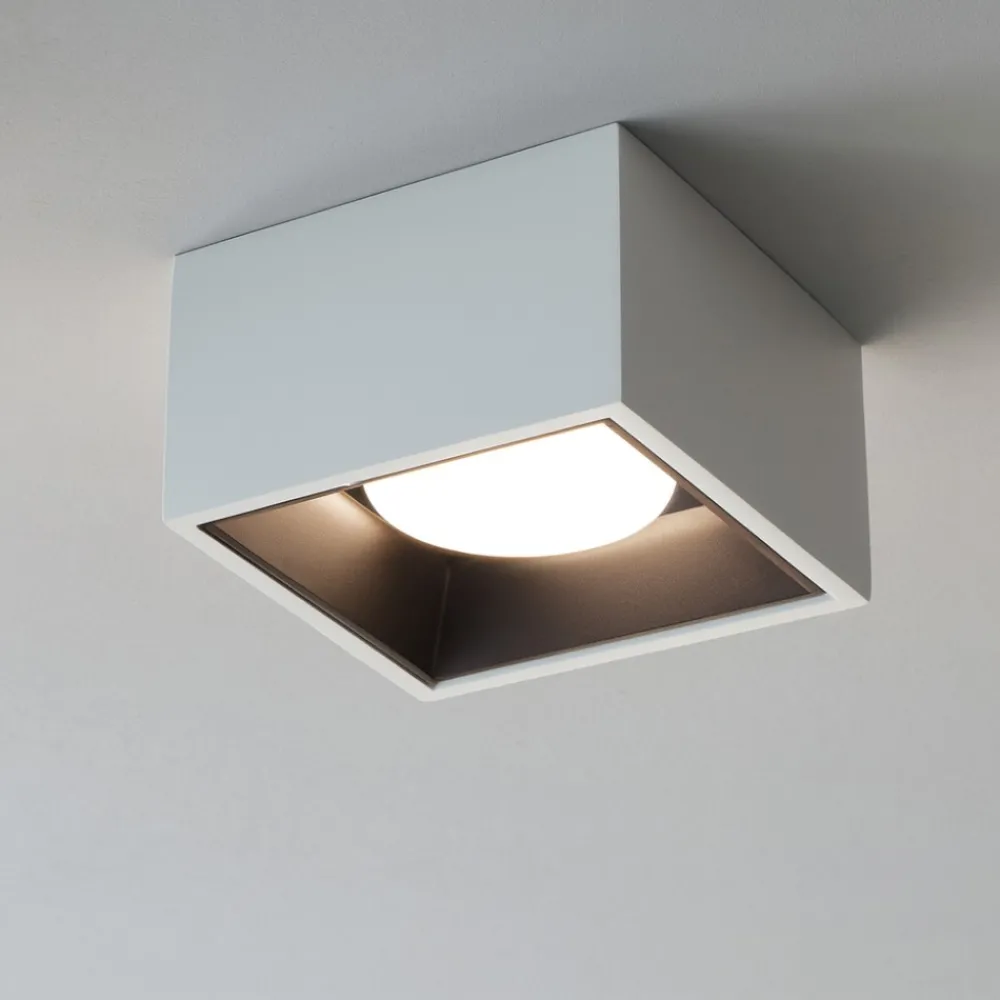 Plafoniere Moderne-Sforzin Illuminazione Sforzin nasso plafoniera di gesso quadrata bronzo