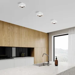 Plafoniere Moderne-Sforzin Illuminazione Sforzin nasso plafoniera di gesso quadrata bronzo