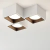 Plafoniere Moderne-Sforzin Illuminazione Sforzin nasso plafoniera quadrata in gesso dettagli bronzo 3 luci
