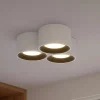 Plafoniere Moderne-Sforzin Illuminazione Sforzin plafoniera di gesso bianco 3 luci nasso nera