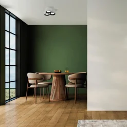 Plafoniere Moderne-Sforzin Illuminazione Sforzin plafoniera di gesso bianco 3 luci nasso nera