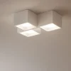 Plafoniere Moderne-Sforzin Illuminazione Sforzin plafoniera di gesso nasso 3 luci quadrate bianca