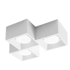 Plafoniere Moderne-Sforzin Illuminazione Sforzin plafoniera di gesso nasso 3 luci quadrate bianca