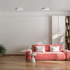 Plafoniere Moderne-Sforzin Illuminazione Sforzin plafoniera di gesso nasso 3 luci quadrate bianca