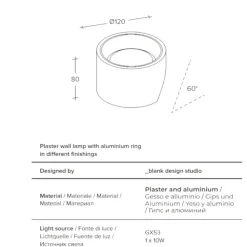 Plafoniere Moderne-Sforzin Illuminazione Sforzin plafoniera in gesso a soffitto rotondo nasso bronzo
