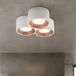 Plafoniere Moderne-Sforzin Illuminazione Sforzin plafoniera in gesso 3 luci moderna nasso rame