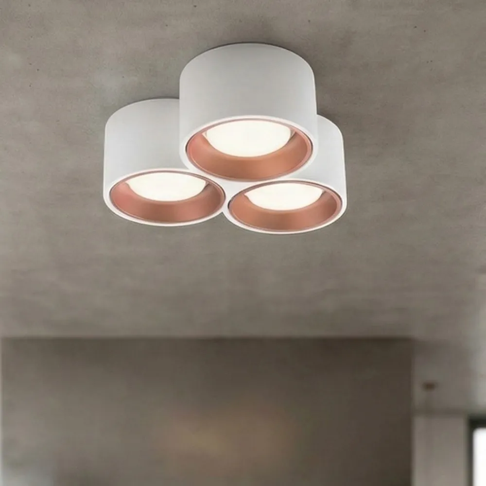 Plafoniere Moderne-Sforzin Illuminazione Sforzin plafoniera in gesso 3 luci moderna nasso rame
