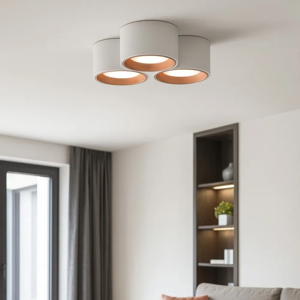 Plafoniere Moderne-Sforzin Illuminazione Sforzin plafoniera in gesso 3 luci moderna nasso rame