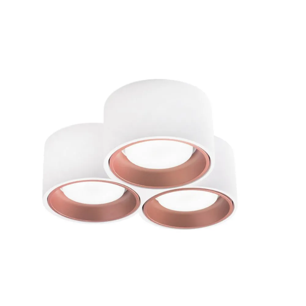 Plafoniere Moderne-Sforzin Illuminazione Sforzin plafoniera in gesso 3 luci moderna nasso rame