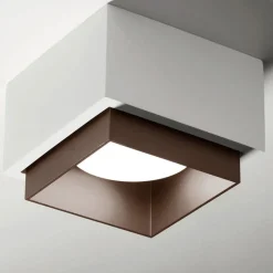 Plafoniere Moderne-Sforzin Illuminazione Sforzin plafoniera quadrata in gesso bronzo syme