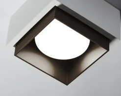 Plafoniere Moderne-Sforzin Illuminazione Sforzin plafoniera quadrata in gesso bronzo syme