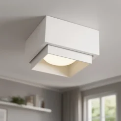 Plafoniere Moderne-Sforzin Illuminazione Sforzin syme plafoniera quadrata da soffitto bianca