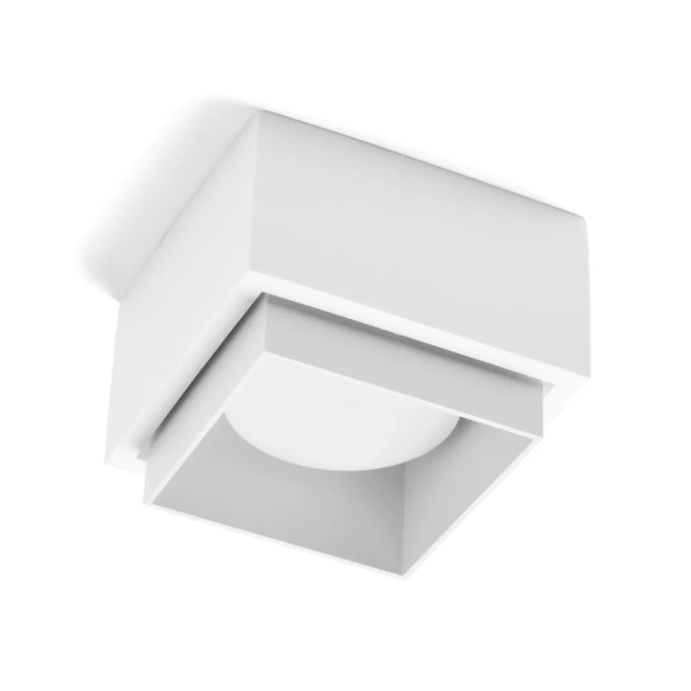 Plafoniere Moderne-Sforzin Illuminazione Sforzin syme plafoniera quadrata da soffitto bianca