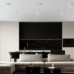Plafoniere Moderne-Sforzin Illuminazione Sforzin syme plafoniera quadrata da soffitto bianca
