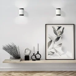 Applique Da Parete-Sforzin Illuminazione Sforzin tecnico syme applique di gesso moderna bianco nero