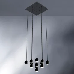 Lampadari Moderni-Vivida International Shallow vivida lampadario cascata nero per salotto led 40w 3000k