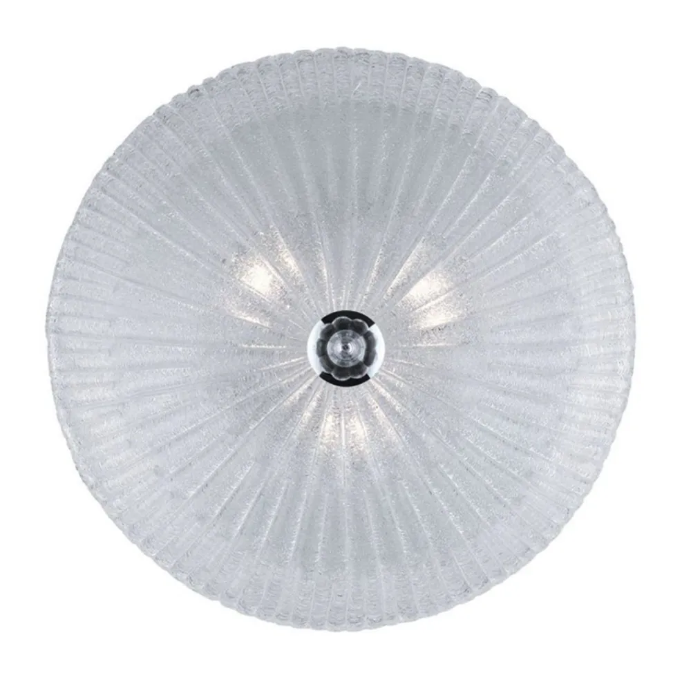 Plafoniere Moderne-Ideal Lux Shell pl4 plafoniera di vetro trasparente per salotto contemporaneo
