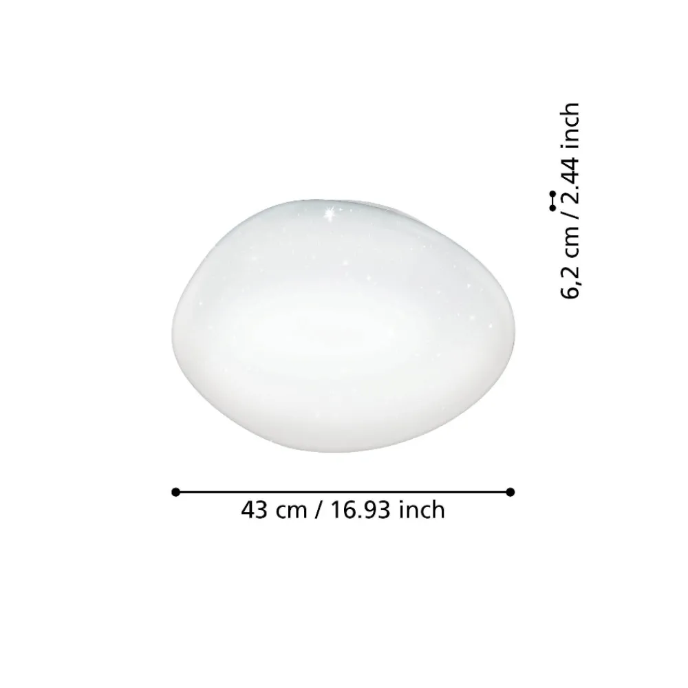 Plafoniere Moderne-Eglo Sileras z plafoniera moderna effetto cristallo led rgb 2700k a 6500k