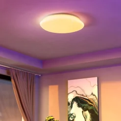 Plafoniere Moderne-Eglo Sileras z plafoniera moderna smart dimmerabile led rgb da 2700k a 6500k