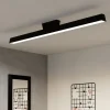 Plafoniere Moderne-Eglo Simolaris z plafoniera moderna nera led rgb da 2700k a 6500k
