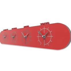 Orologi Da Parete Moderni-Selezionato da Mazzolaluce Singapore orologio fusi orari da parete legno rosso
