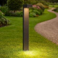 Lampioni Da Giardino-Ideal Lux Sirio pt2 h80 lampione da giardino ip44 grigio 80cm
