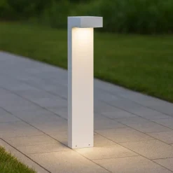Lampioni Da Giardino-Ideal Lux Sirio pt2 paletto bianco da giardino