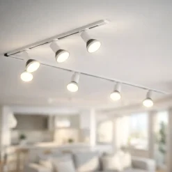 Illuminazione A Binario-Selezionato da Mazzolaluce Sistema a binario 300cm angolare monofase bianco con 7 spot e27 orientabili