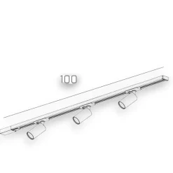 Illuminazione A Binario-Selezionato da Mazzolaluce Sistema a binario 100cm monofase nero con 3 spot orientabili