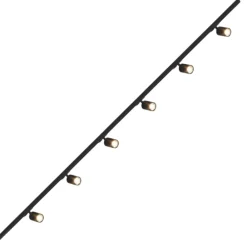Illuminazione A Binario-Selezionato da Mazzolaluce Sistema a binario 200cm monofase nero con 6 luci spot orientabili