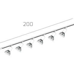 Illuminazione A Binario-Selezionato da Mazzolaluce Sistema a binario 200cm monofase nero con 6 luci spot orientabili