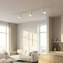 Illuminazione A Binario-Top Light Sistema a binario monofase 100cm bianco con 3 luci spot orientabili