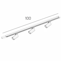 Illuminazione A Binario-Top Light Sistema a binario monofase 100cm bianco con 3 luci spot orientabili