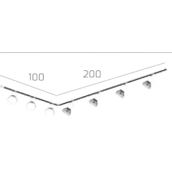 Illuminazione A Binario-Selezionato da Mazzolaluce Sistema binario angolare 300cm bianco monofase con 7 spot orientabili