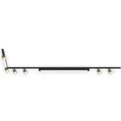 Illuminazione A Binario-Selezionato da Mazzolaluce Sistema binario angolare 300cm nero oro led 3000k con spot monofase