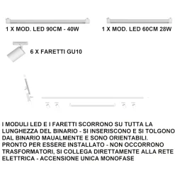 Illuminazione A Binario-Selezionato da Mazzolaluce Sistema binario angolare 300cm nero oro led 3000k con spot monofase