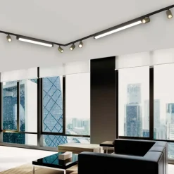Illuminazione A Binario-Selezionato da Mazzolaluce Sistema binario angolare monofase led 4000k spot nero oro