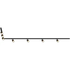 Illuminazione A Binario-Selezionato da Mazzolaluce Sistema binario 300cm ad angolo monofase nero 7 spot