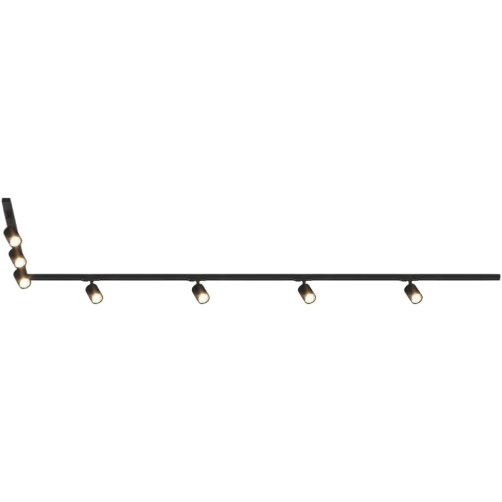 Illuminazione A Binario-Selezionato da Mazzolaluce Sistema binario 300cm ad angolo monofase nero 7 spot