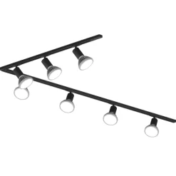 Illuminazione A Binario-Selezionato da Mazzolaluce Sistema binario 300cm angolare nero 7 spot orientabili e27 monofase