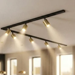 Illuminazione A Binario-Selezionato da Mazzolaluce Sistema binario 300cm angolo nero oro monofase 7 spot
