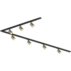 Illuminazione A Binario-Selezionato da Mazzolaluce Sistema binario 300cm angolo nero oro monofase 7 spot